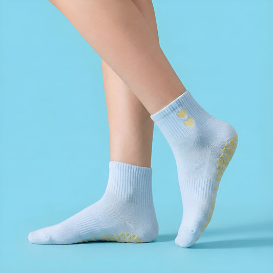 Baby Blue Heart Luxe Non-Slip Socks