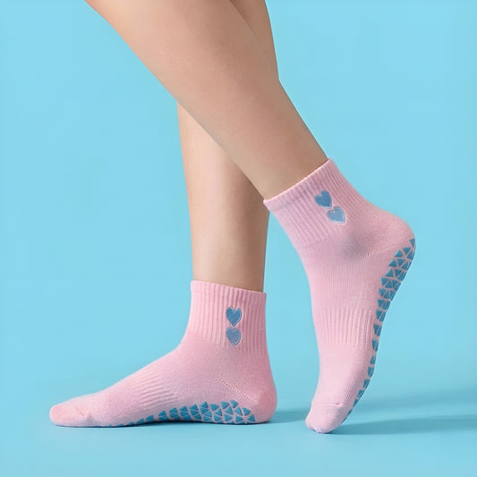 Pink Heart Luxe Non-Slip Socks
